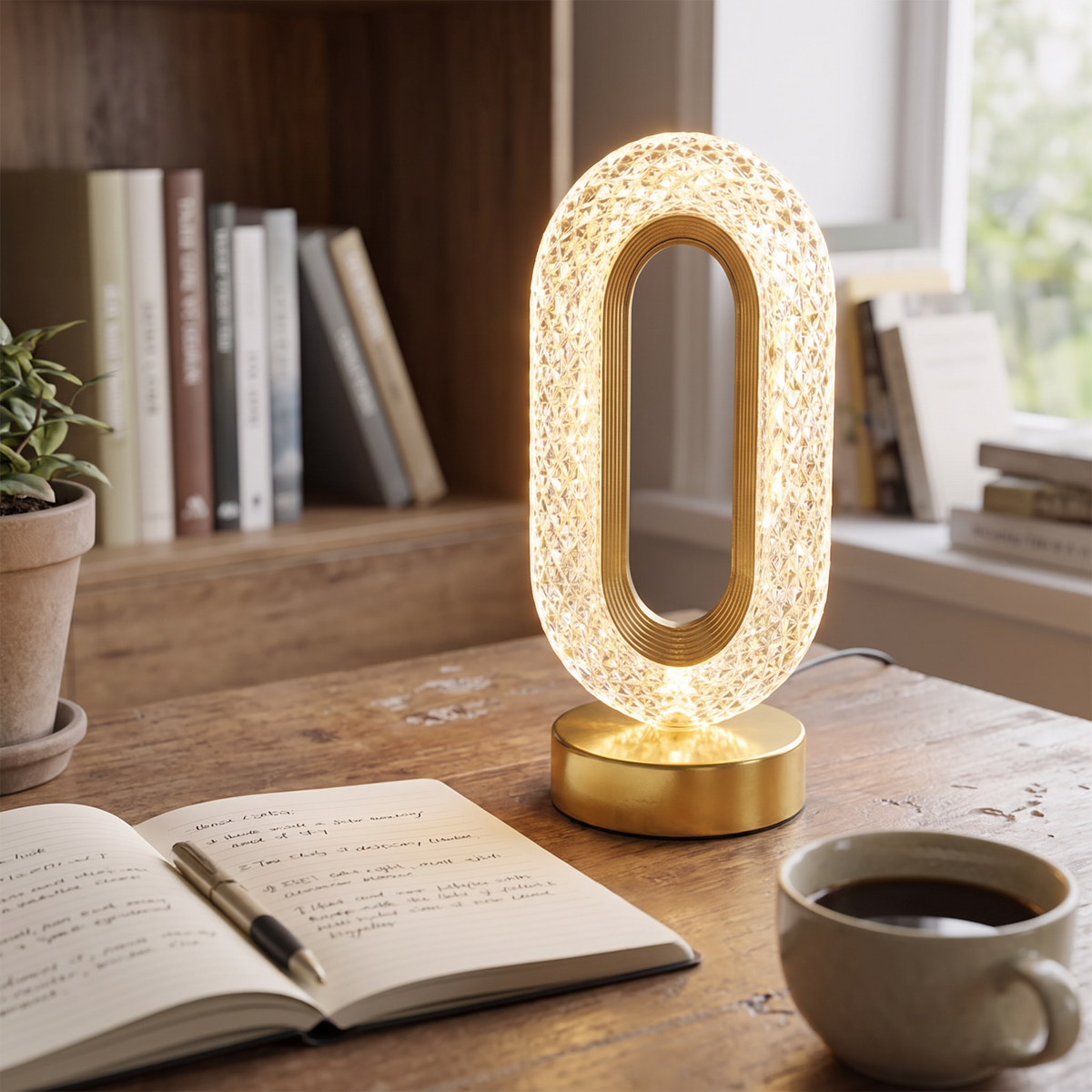 Crystal Acrylic Touch LED Night Lamp - styled