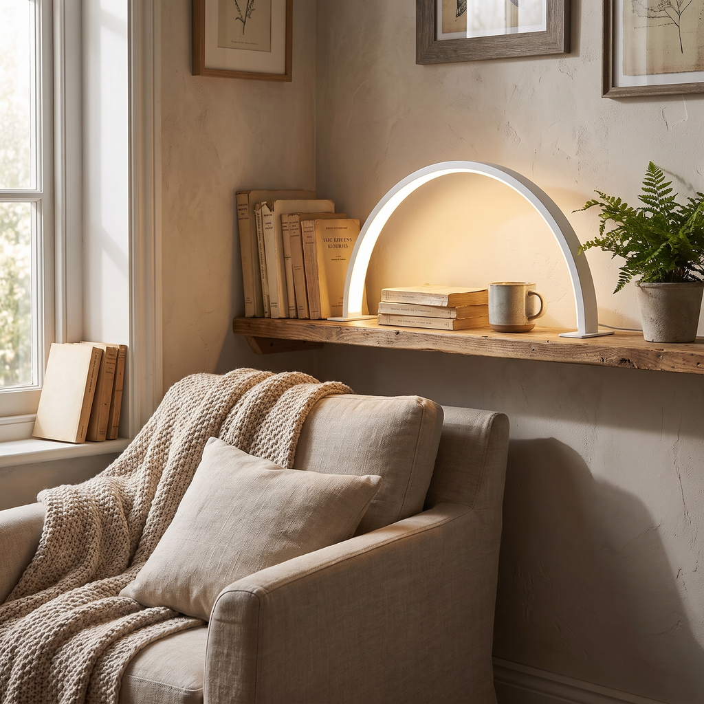 Half-Moon Arch LED Desk Lamp - styled