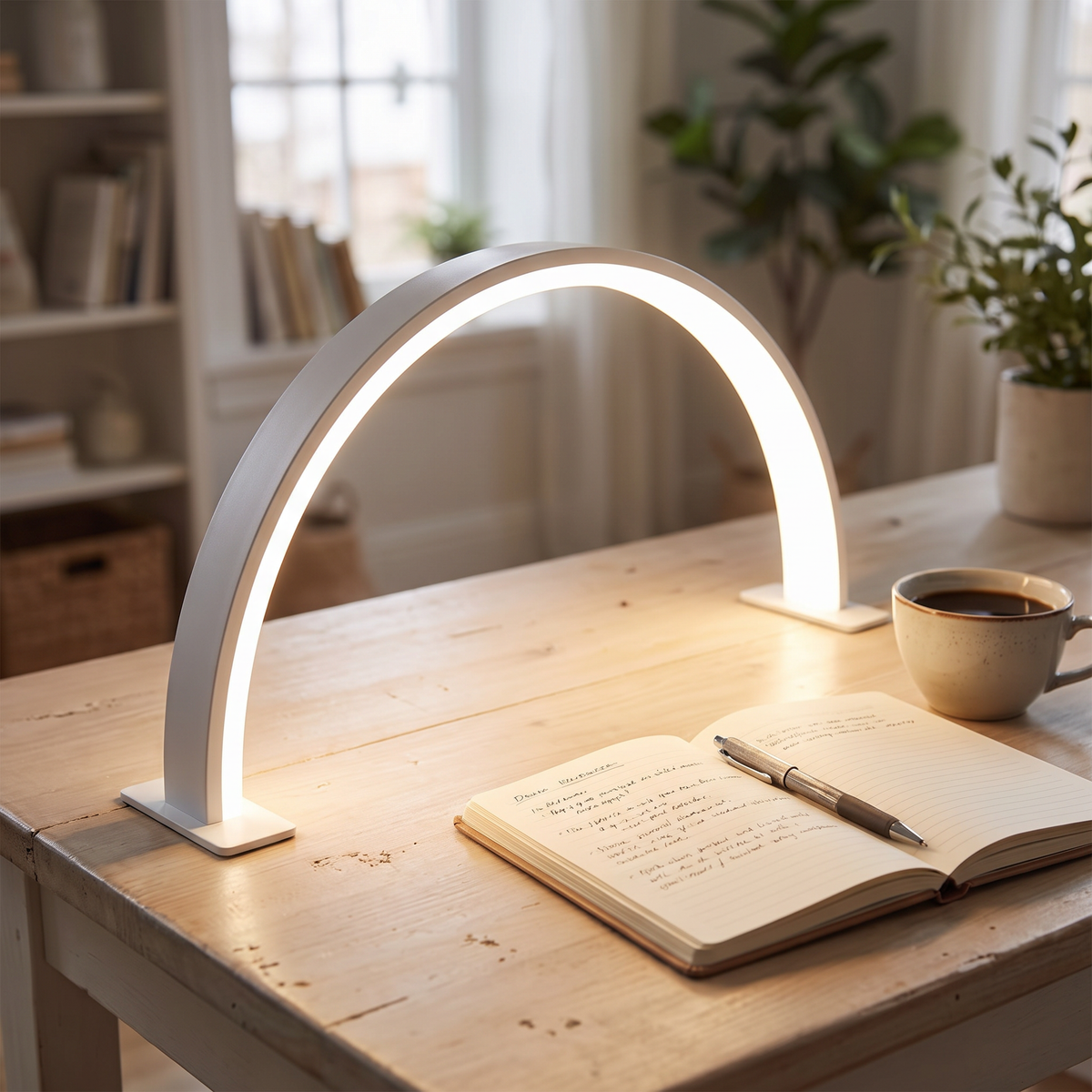 Half-Moon Arch LED Desk Lamp - styled