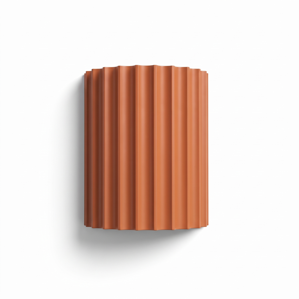 Fluted Resin Half-Cylinder Wall Lamp