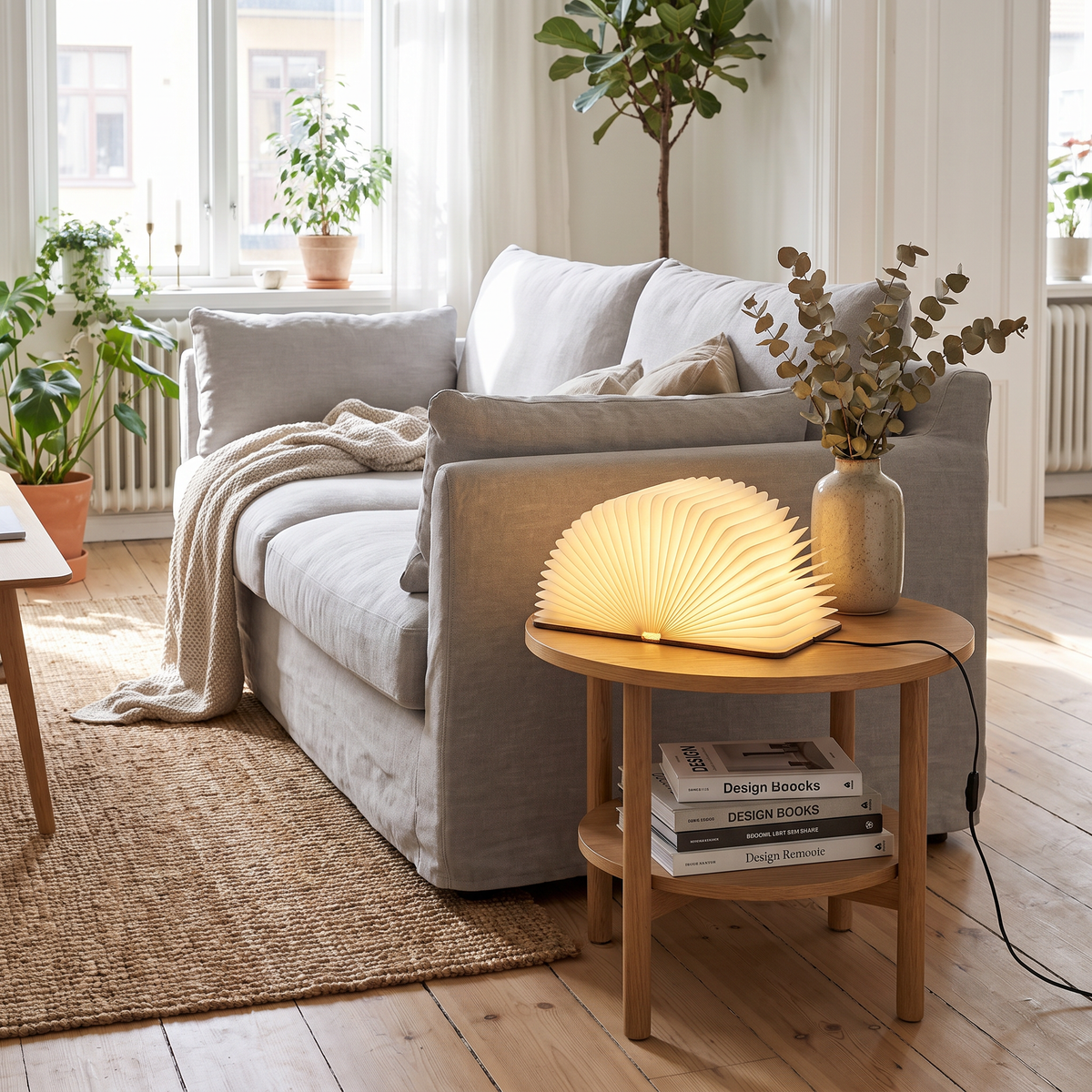 Foldable Wooden Book LED Lamp - styled
