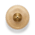 Ribbed Glass Fan Disc Wall Sconce