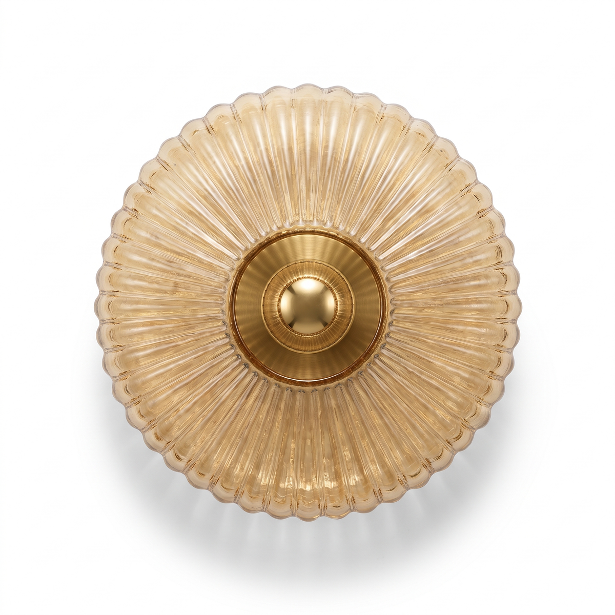 Ribbed Glass Fan Disc Wall Sconce