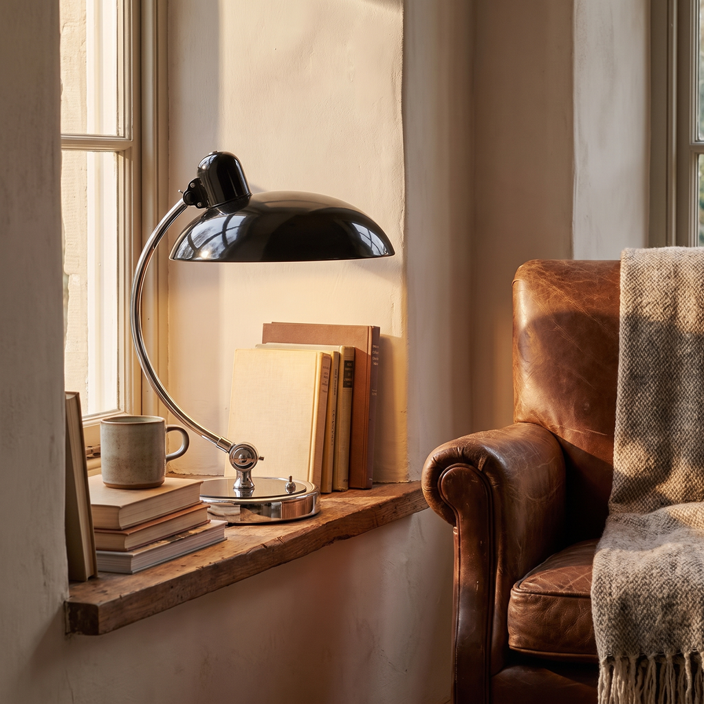 Curved Arc Dome Table Lamp - styled