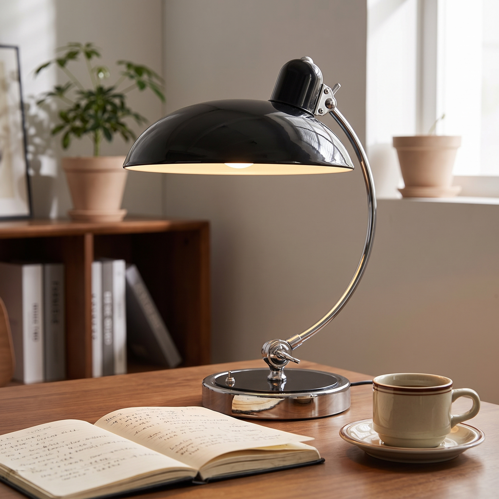 Curved Arc Dome Table Lamp - styled
