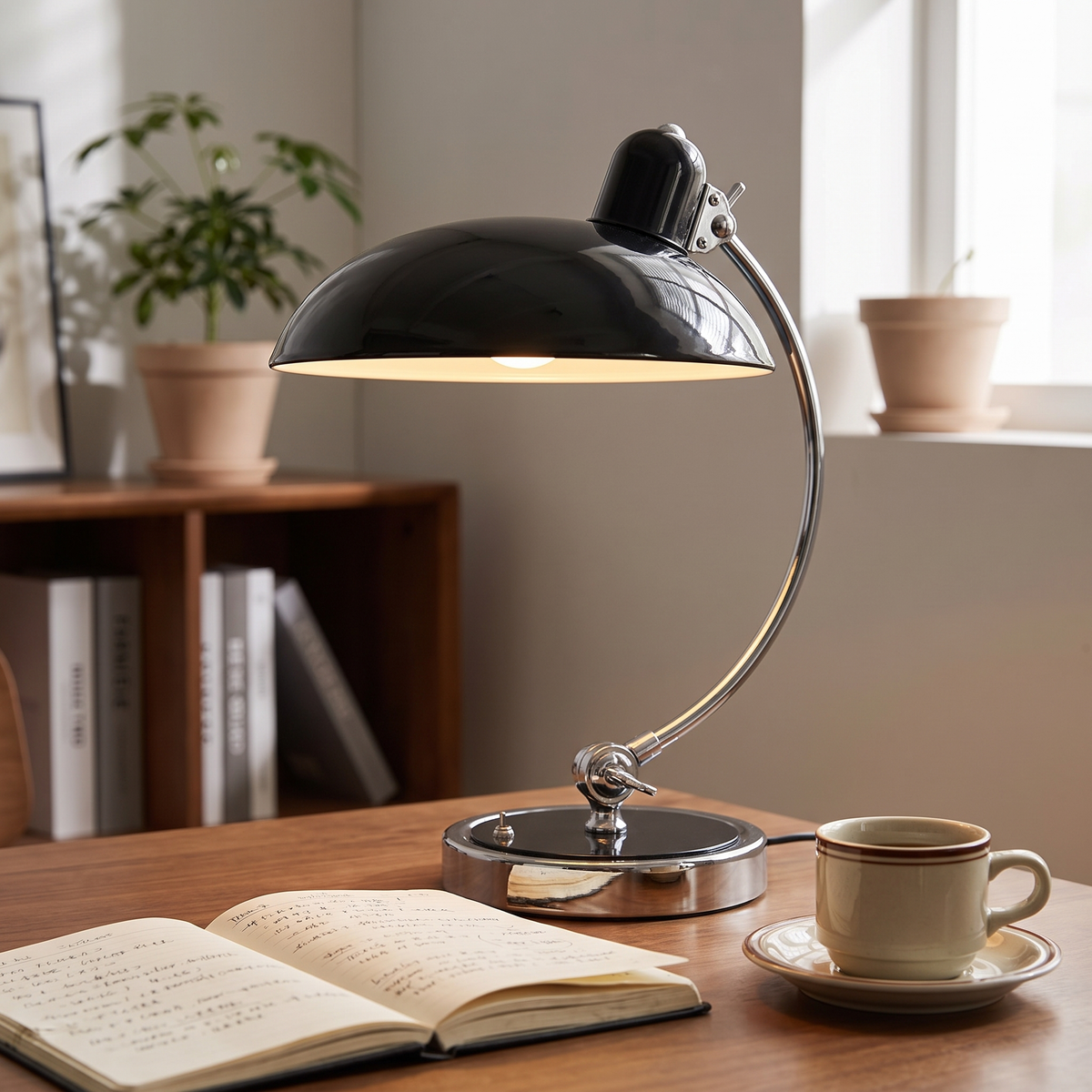 Curved Arc Dome Table Lamp - styled