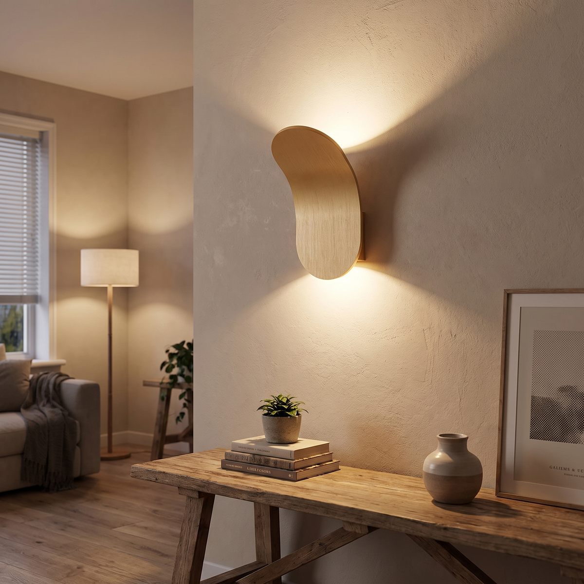 Curved Oval Metal LED Wall Lamp - styled