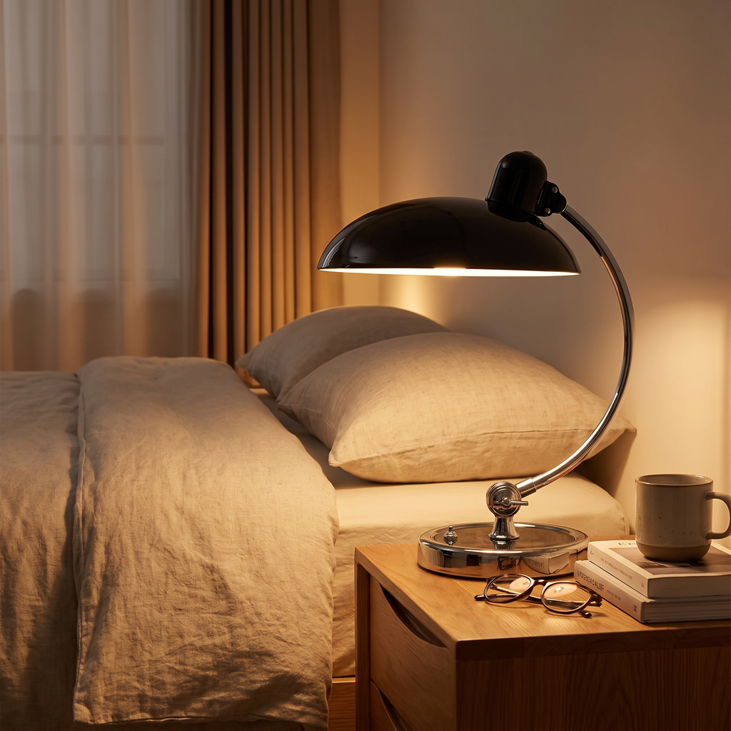 Curved Arc Dome Table Lamp - styled