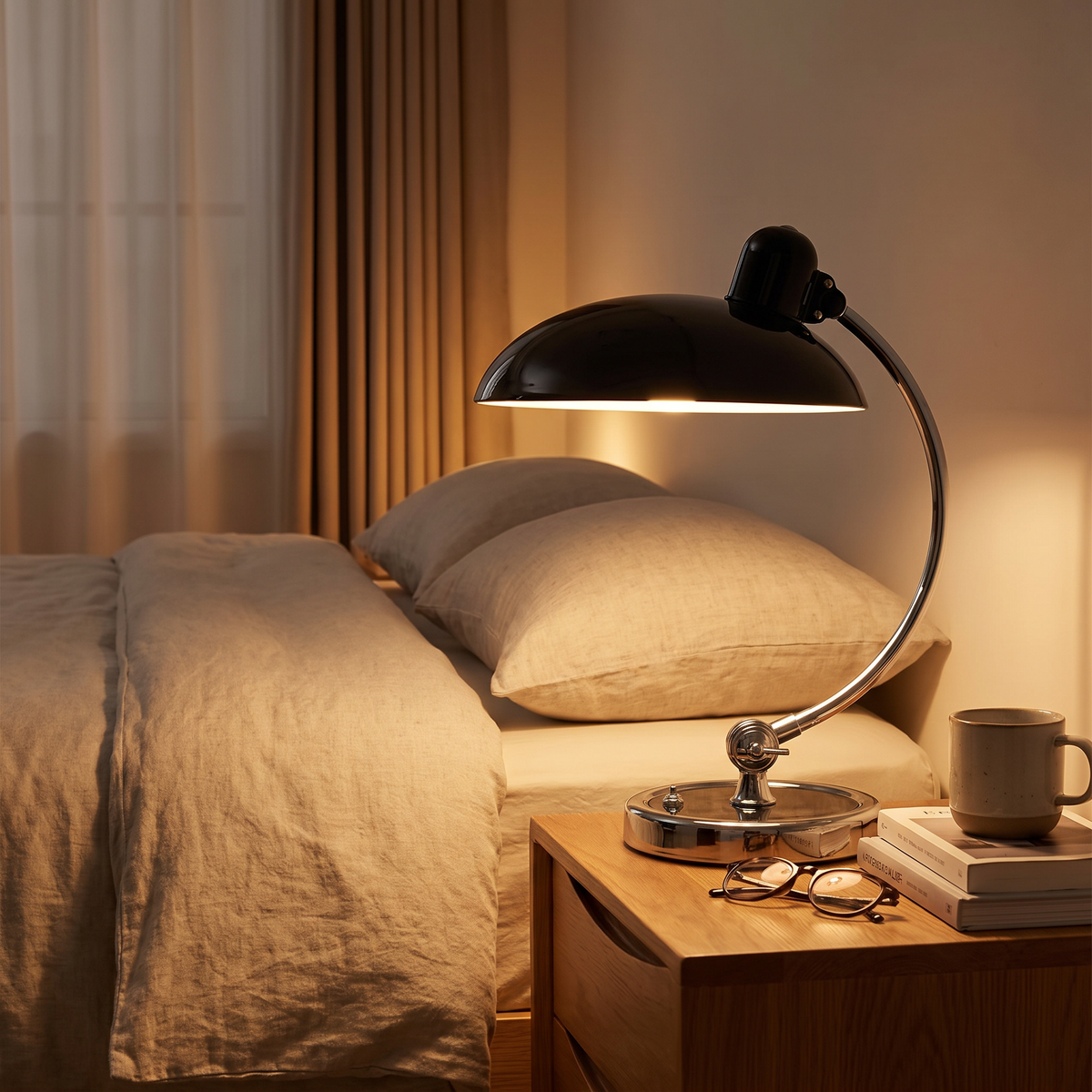 Curved Arc Dome Table Lamp - styled
