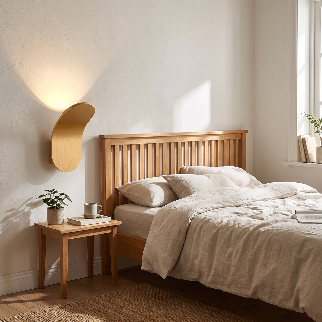 Curved Oval Metal LED Wall Lamp - styled