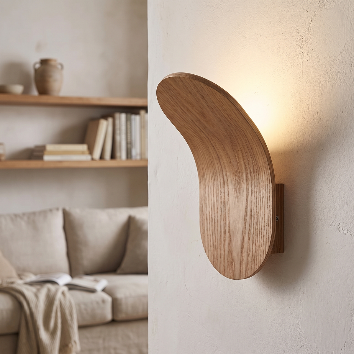 Curved Oval Metal LED Wall Lamp - styled