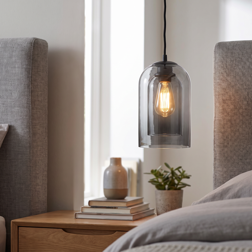 Double-Layer Glass Bell Pendant Light - styled