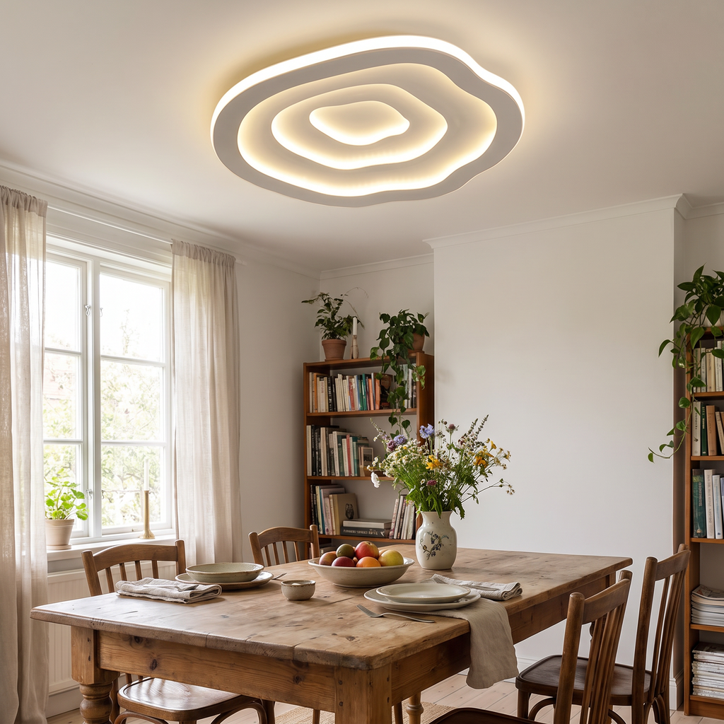 Rippled Acrylic LED Flush Ceiling Light - styled