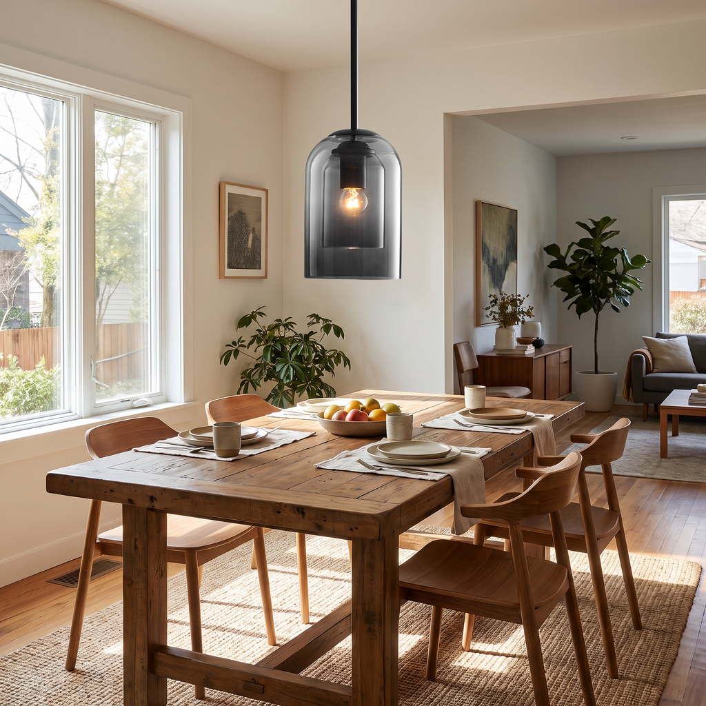 Double-Layer Glass Bell Pendant Light - styled
