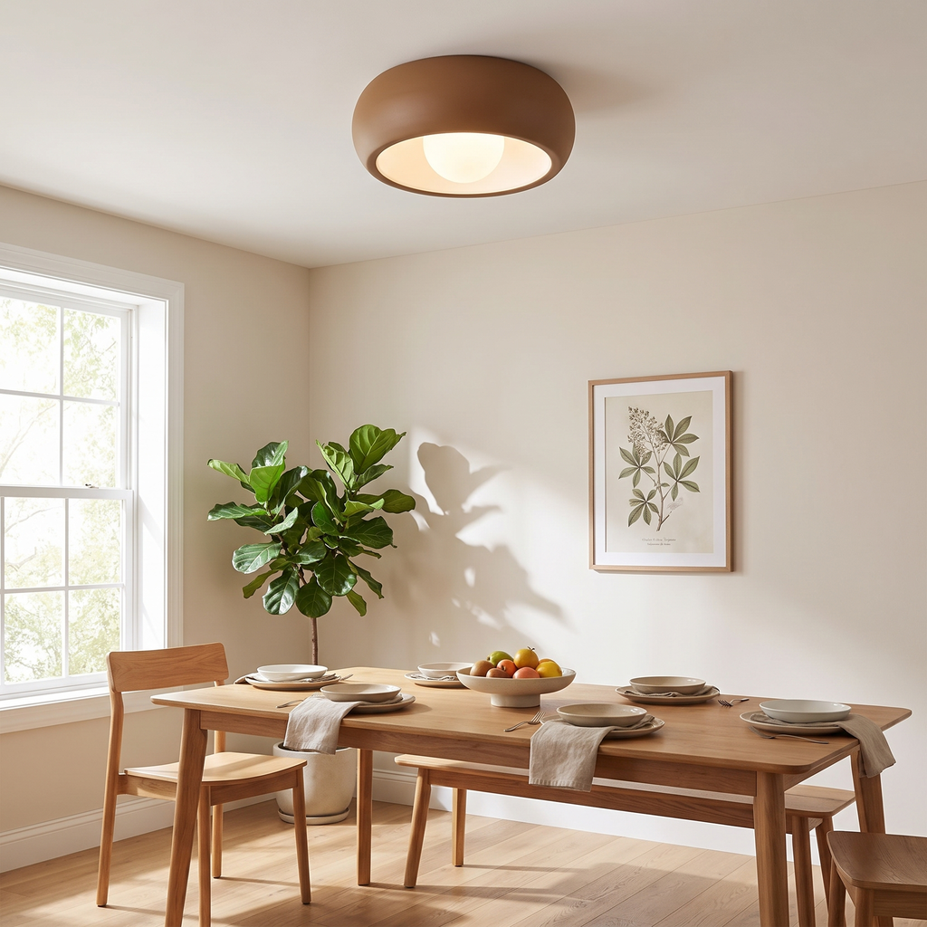 Minimal Round Flush Mount Ceiling Light - styled