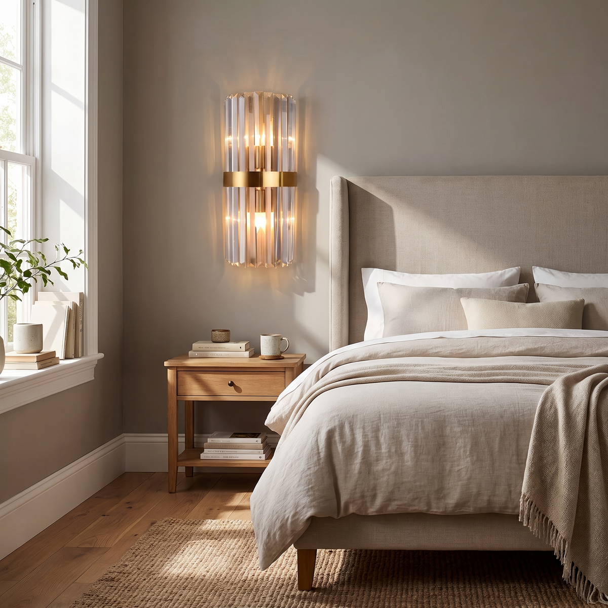 Crystal Rod Cylinder Wall Sconce - styled