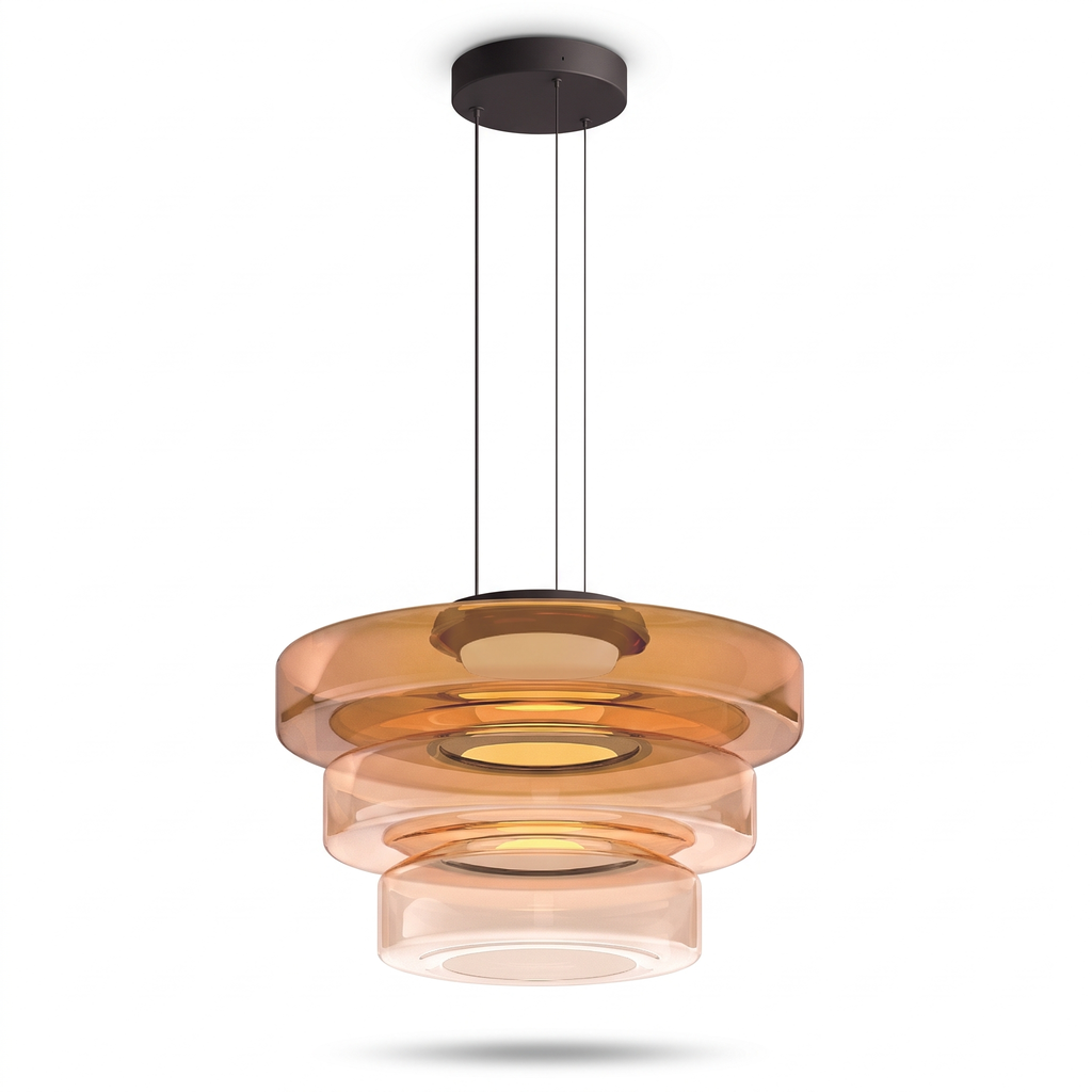 Tiered Coloured Glass LED Pendant Light