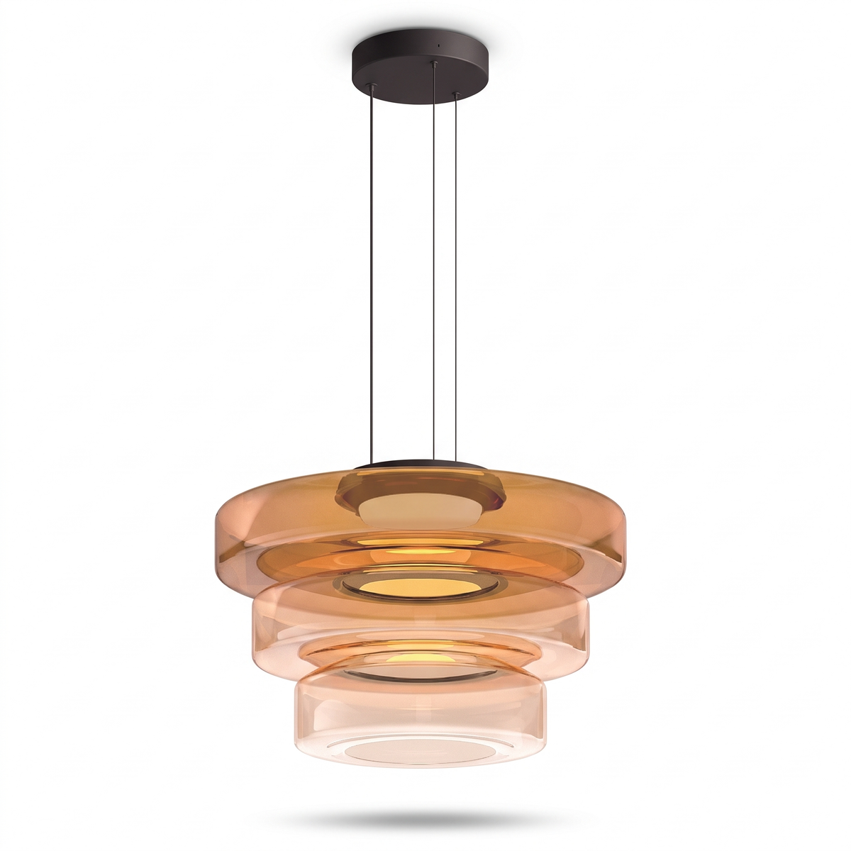 Tiered Coloured Glass LED Pendant Light
