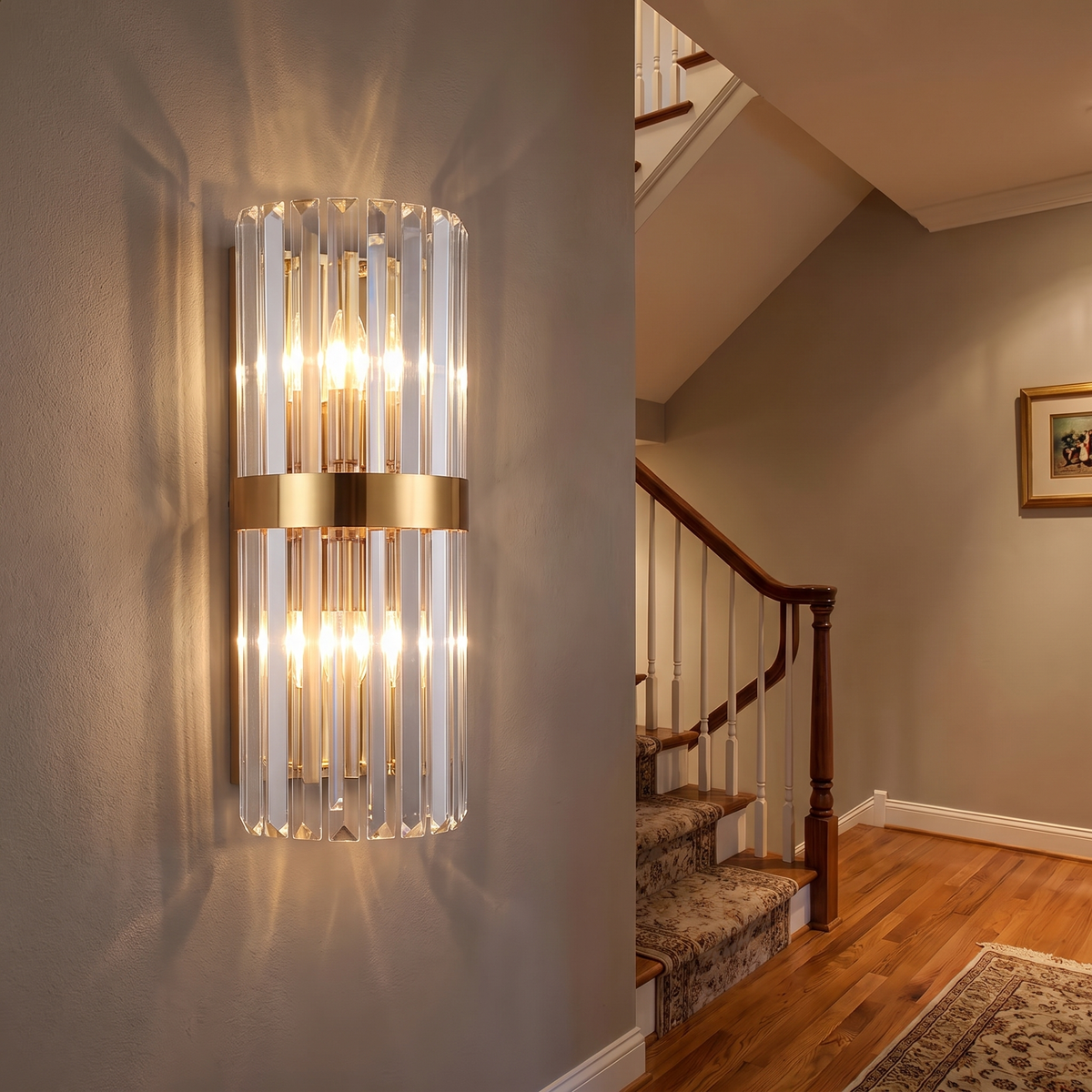Crystal Rod Cylinder Wall Sconce - styled