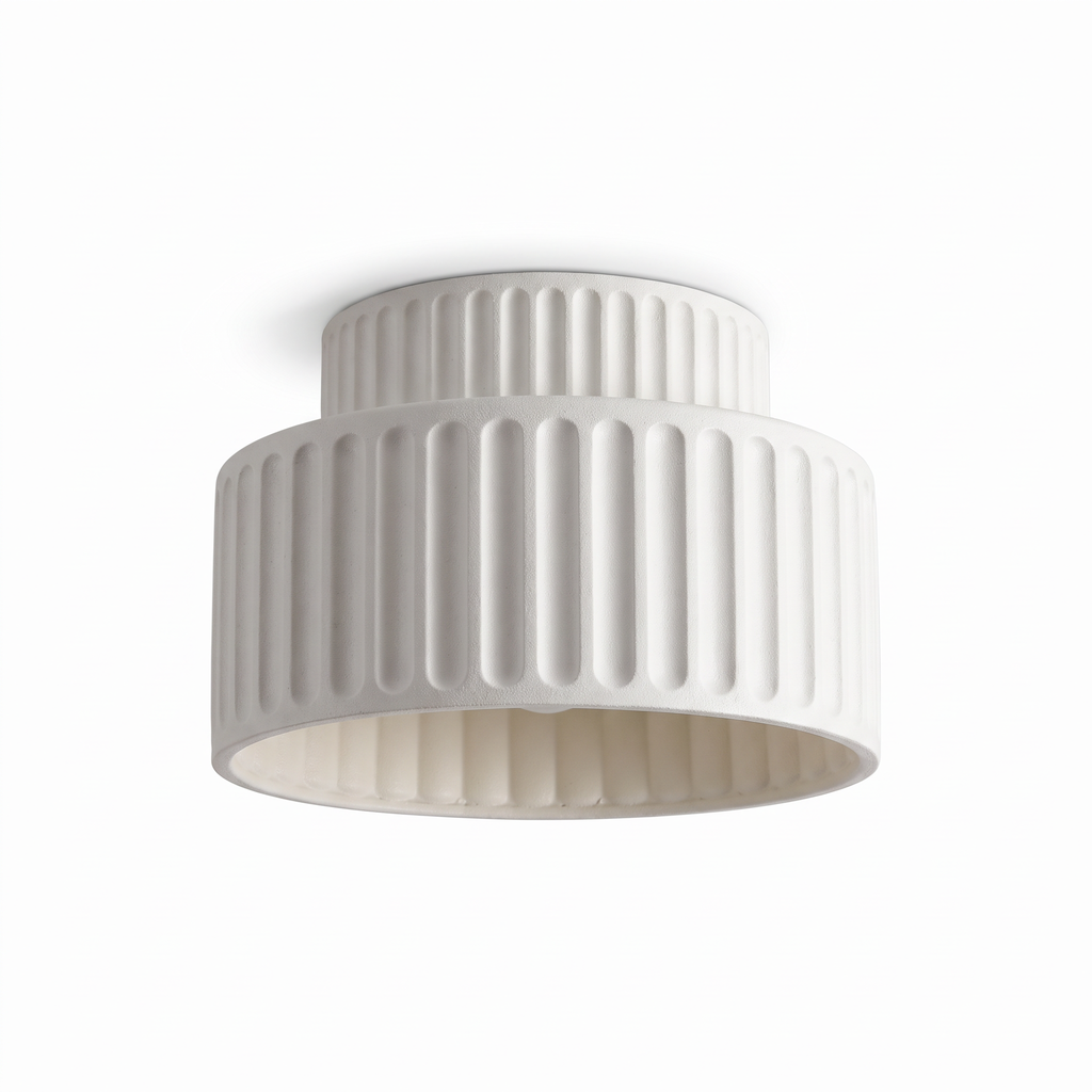 Ribbed Tiered Resin Ceiling Light