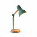 Wooden Swing-Arm Cone Desk Lamp