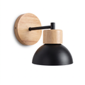Wood Backplate Dome Wall Lamp