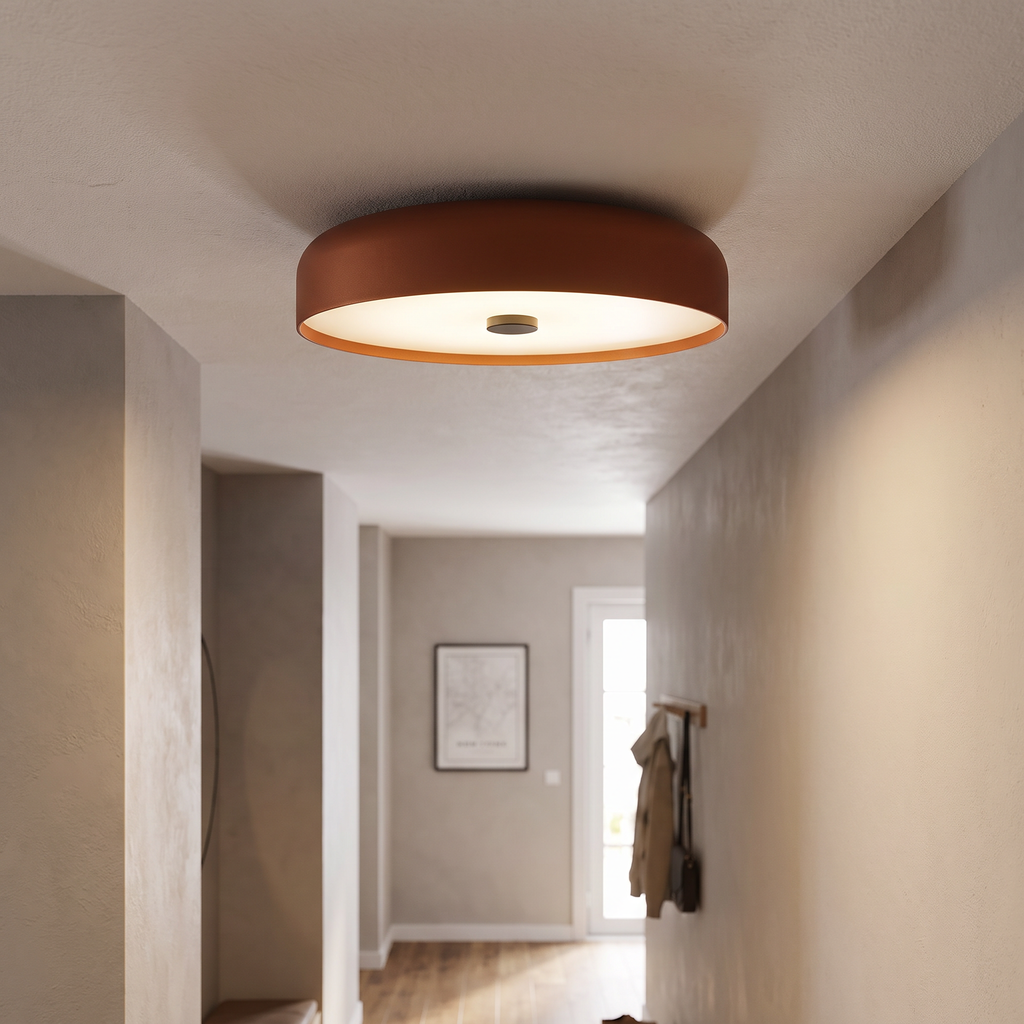 Retro Drum LED Flush Ceiling Light - styled