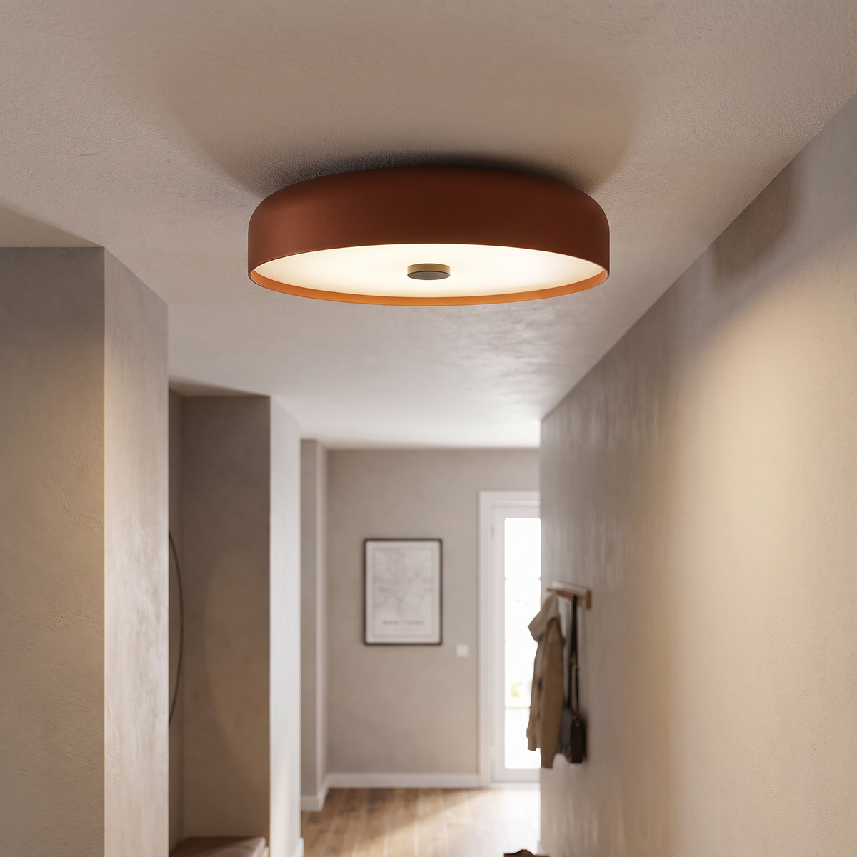 Retro Drum LED Flush Ceiling Light - styled
