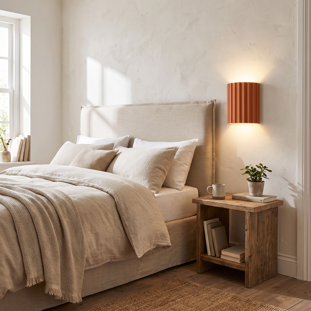 Fluted Resin Half-Cylinder Wall Lamp - styled