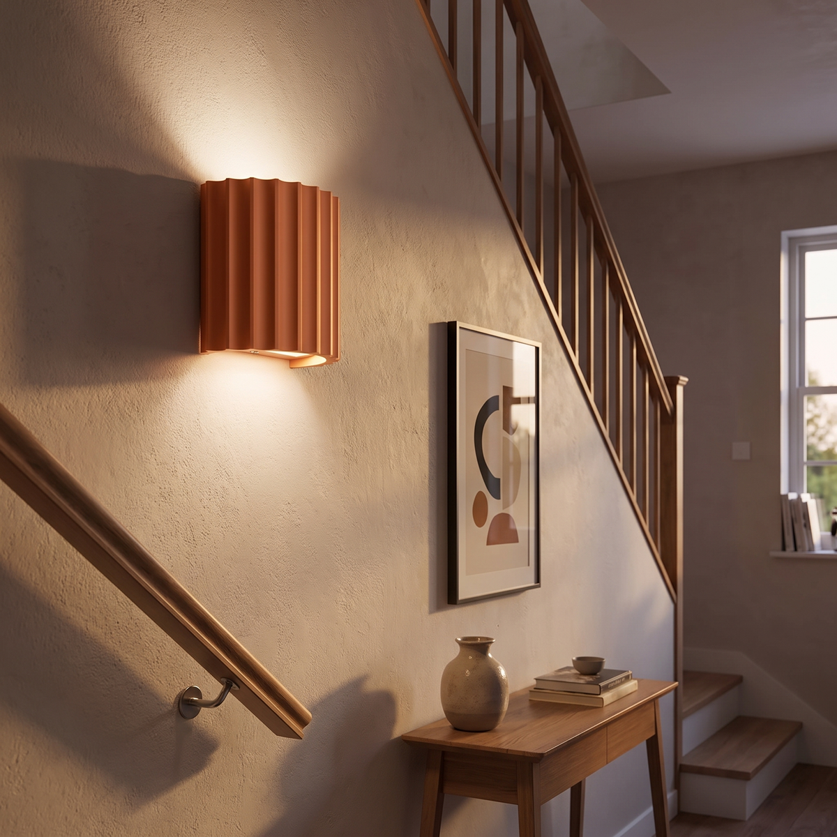 Fluted Resin Half-Cylinder Wall Lamp - styled