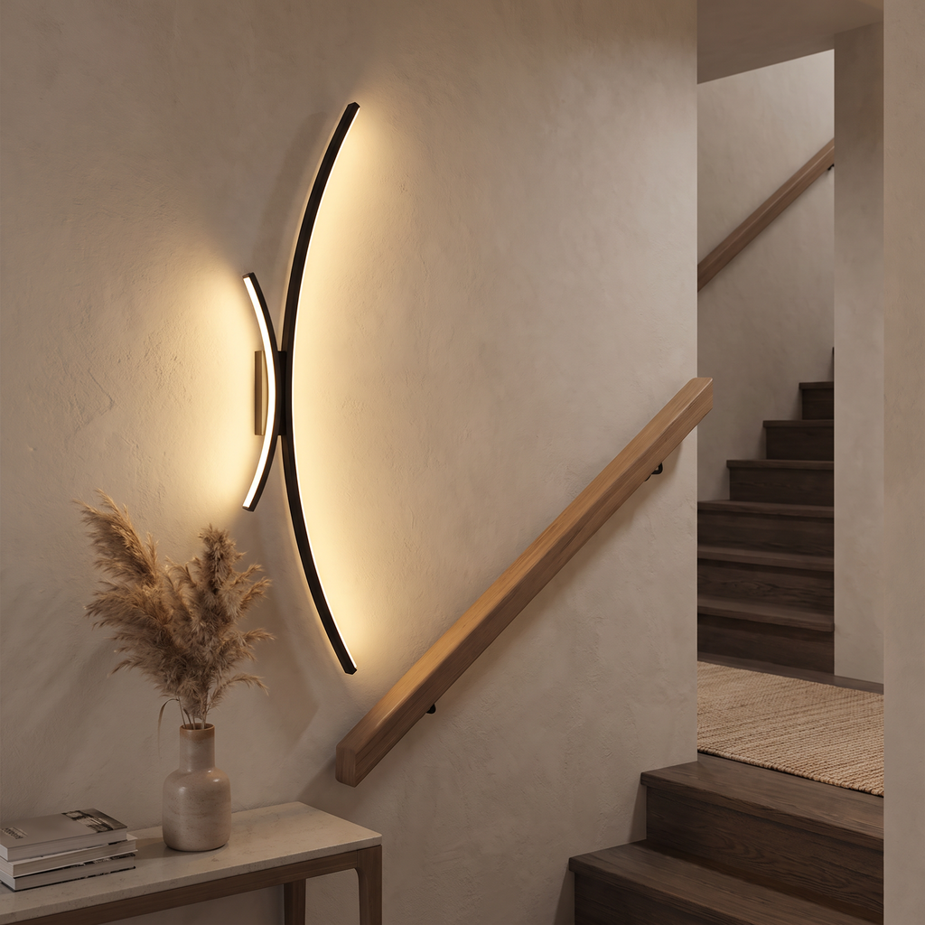 Curved Linear LED Wall Light - styled