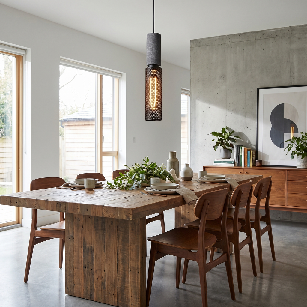 Concrete Cylinder Pendant Light - styled