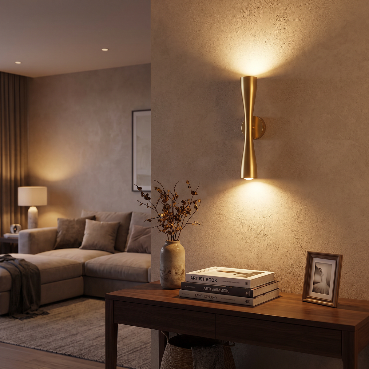 Hourglass Up-and-Down LED Wall Light - styled