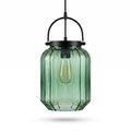 Ribbed Glass Lantern Pendant Light