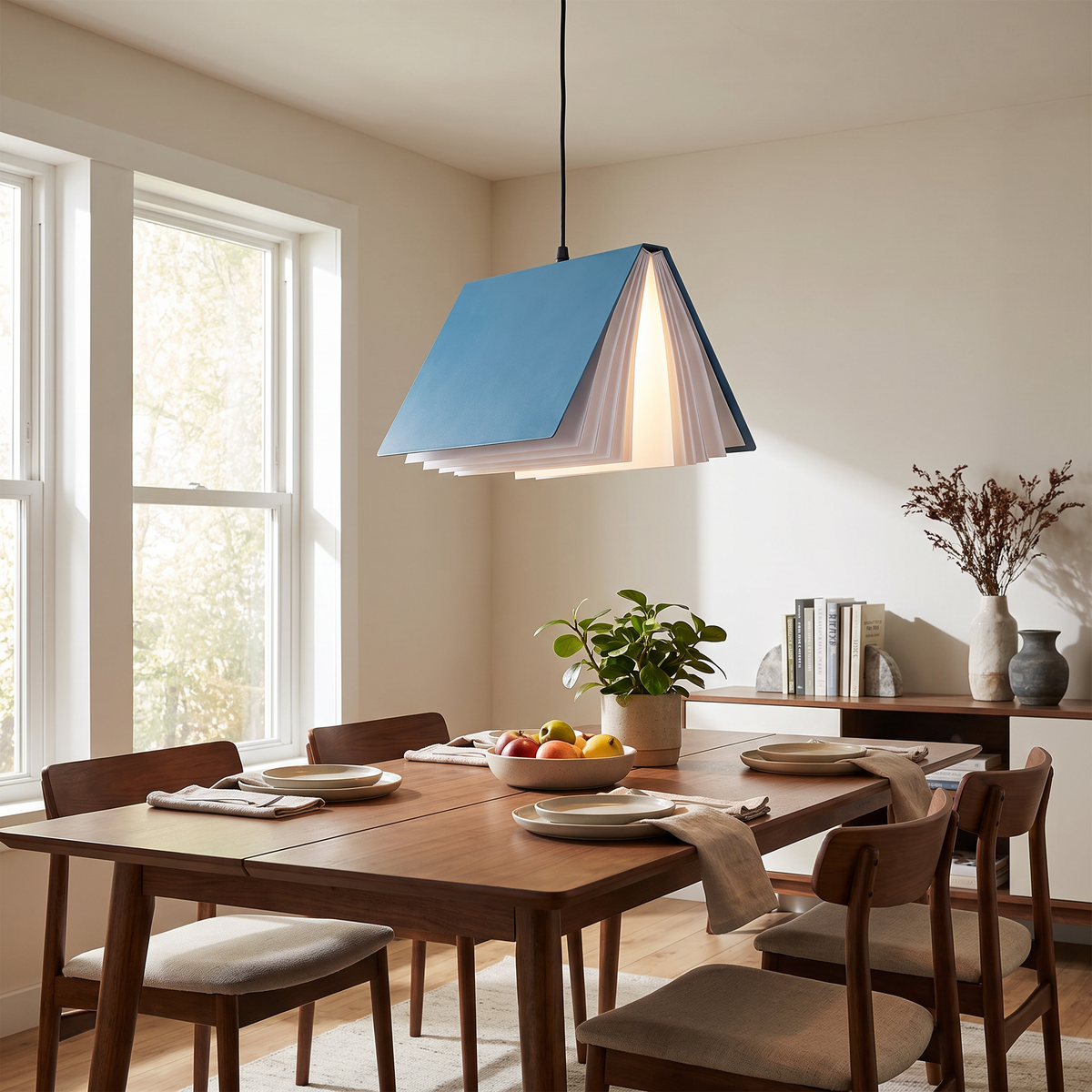 Open Book Pendant Light - styled