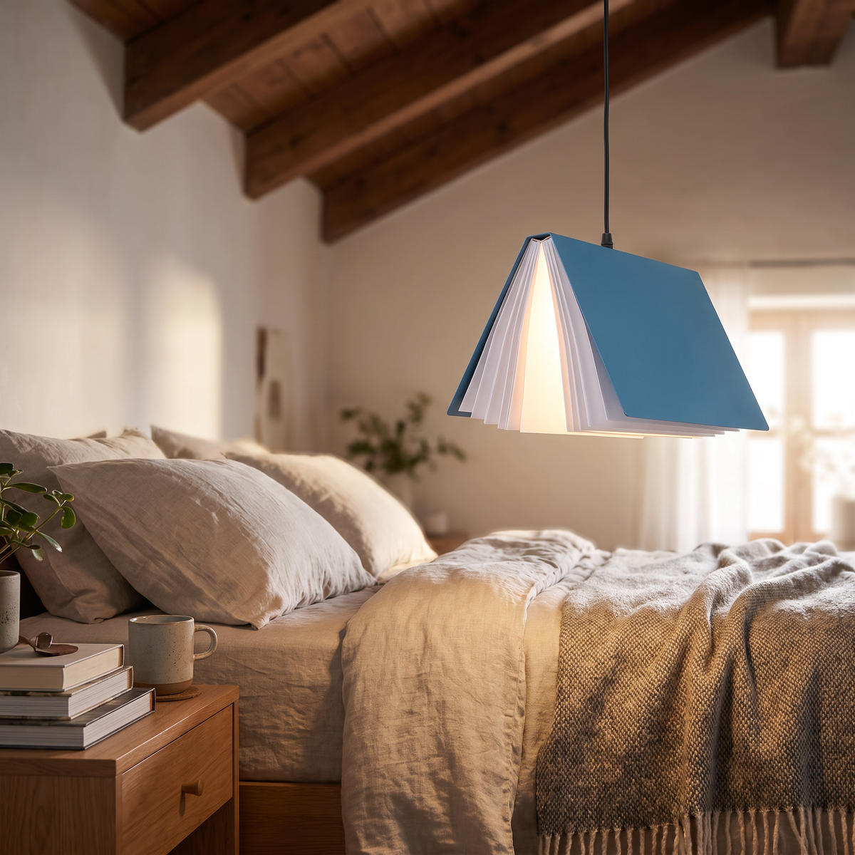Open Book Pendant Light - styled