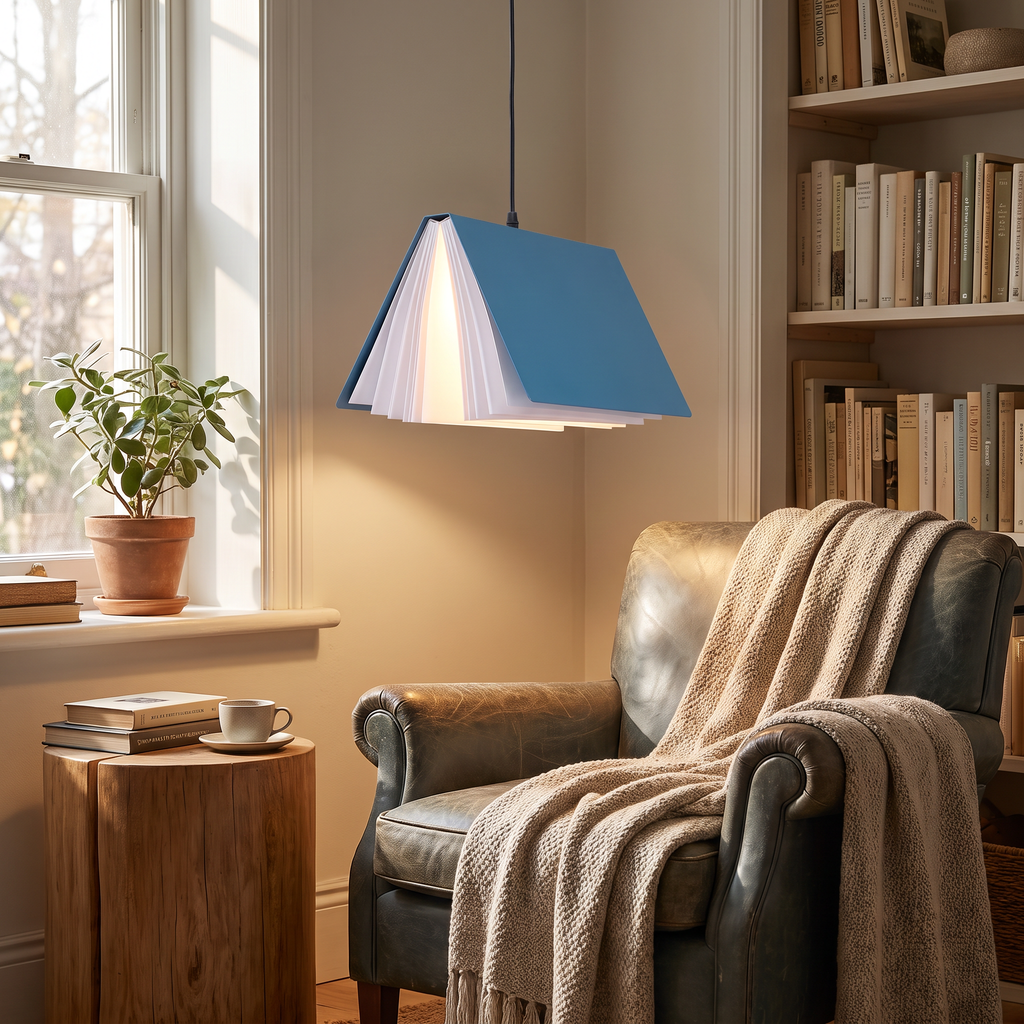 Open Book Pendant Light - styled