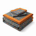 Teal Floral Six-Layer Organic Cotton Blanket