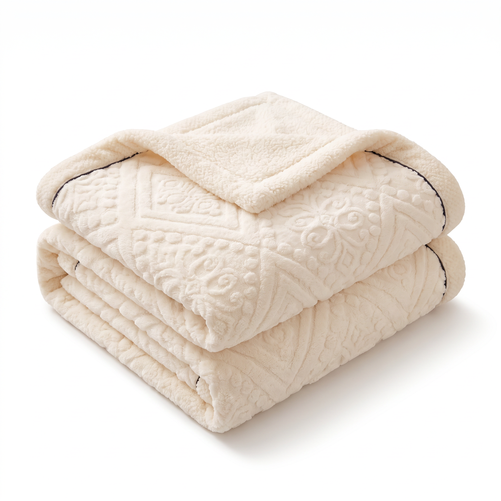 Carved Velvet Mandala Sherpa Blanket
