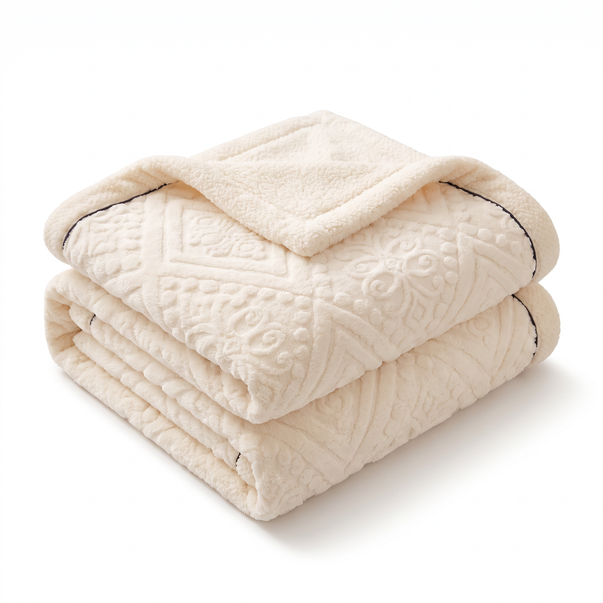 Carved Velvet Mandala Sherpa Blanket