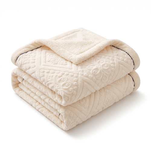 Carved Velvet Mandala Sherpa Blanket