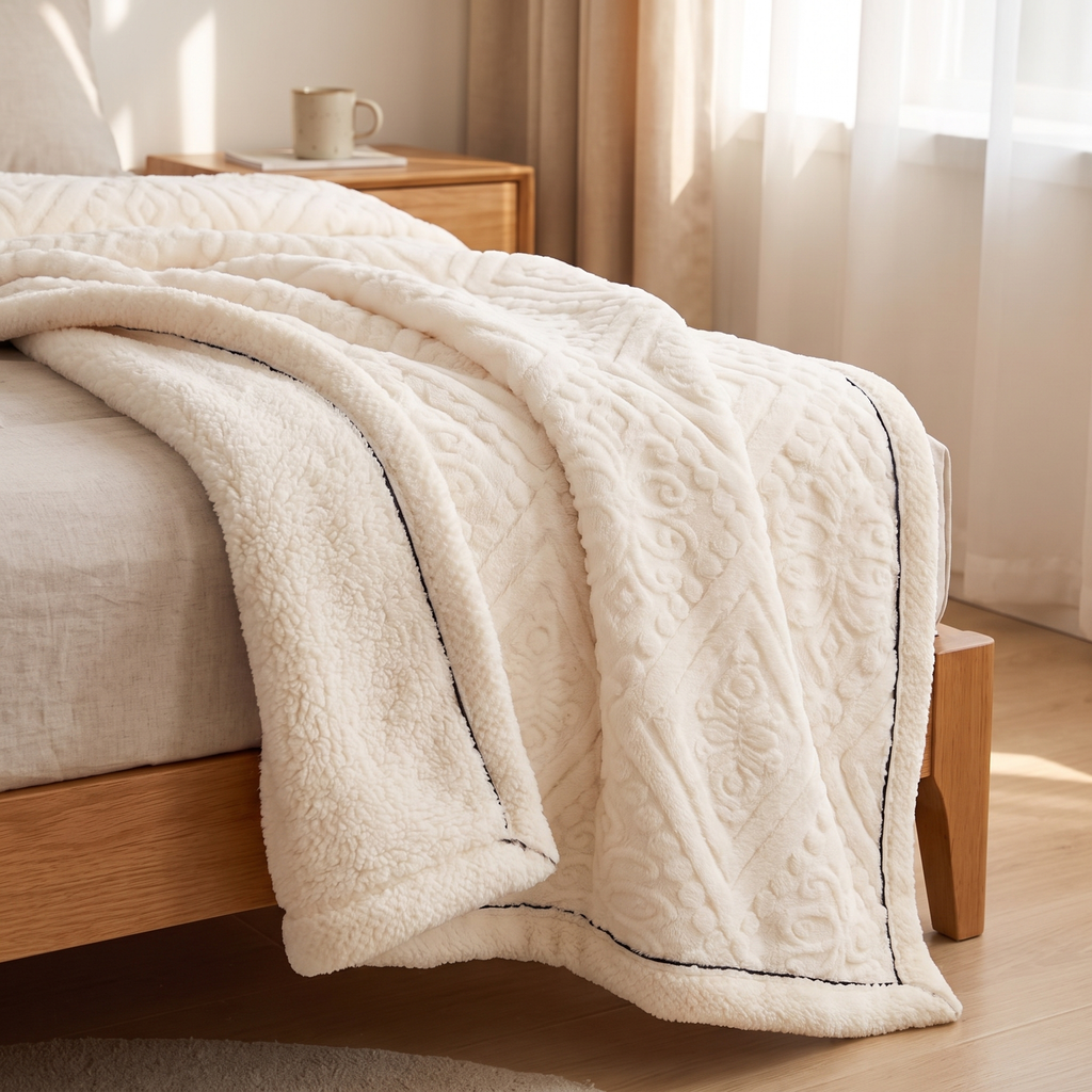 Carved Velvet Mandala Sherpa Blanket - lifestyle