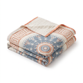 Greek-Key Mandala Plain-Weave Cotton Blanket