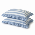 Ruffle-Edge Stripe & Plaid Zip Pillowcase