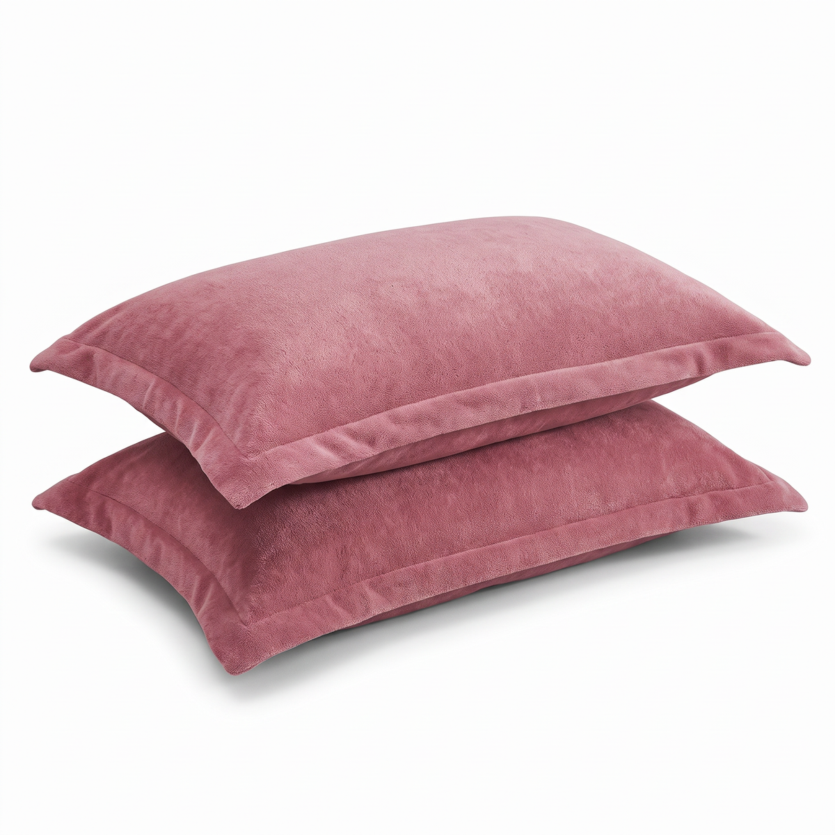 Plush Fleece Flanged Pillow Covers, Set of 2