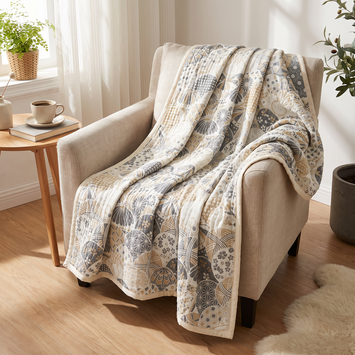 Japanese-Inspired Four-Layer Cotton Gauze Blanket - lifestyle
