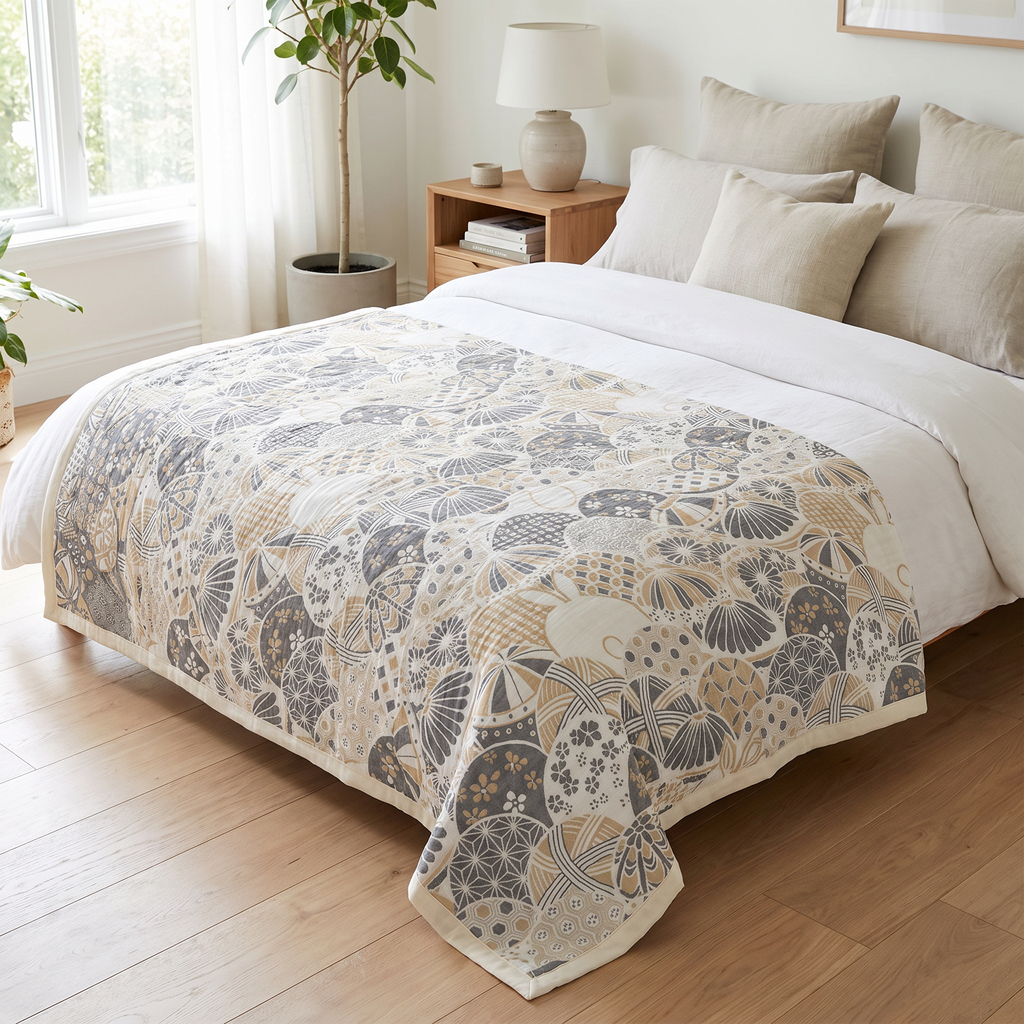 Japanese-Inspired Four-Layer Cotton Gauze Blanket - lifestyle