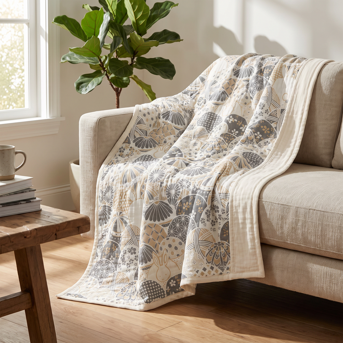 Japanese-Inspired Four-Layer Cotton Gauze Blanket - lifestyle