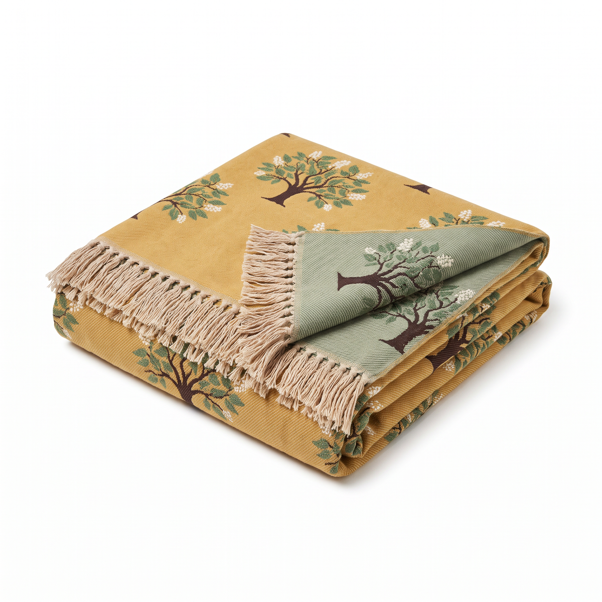 Mulberry Tree Print Cotton Twill Blanket