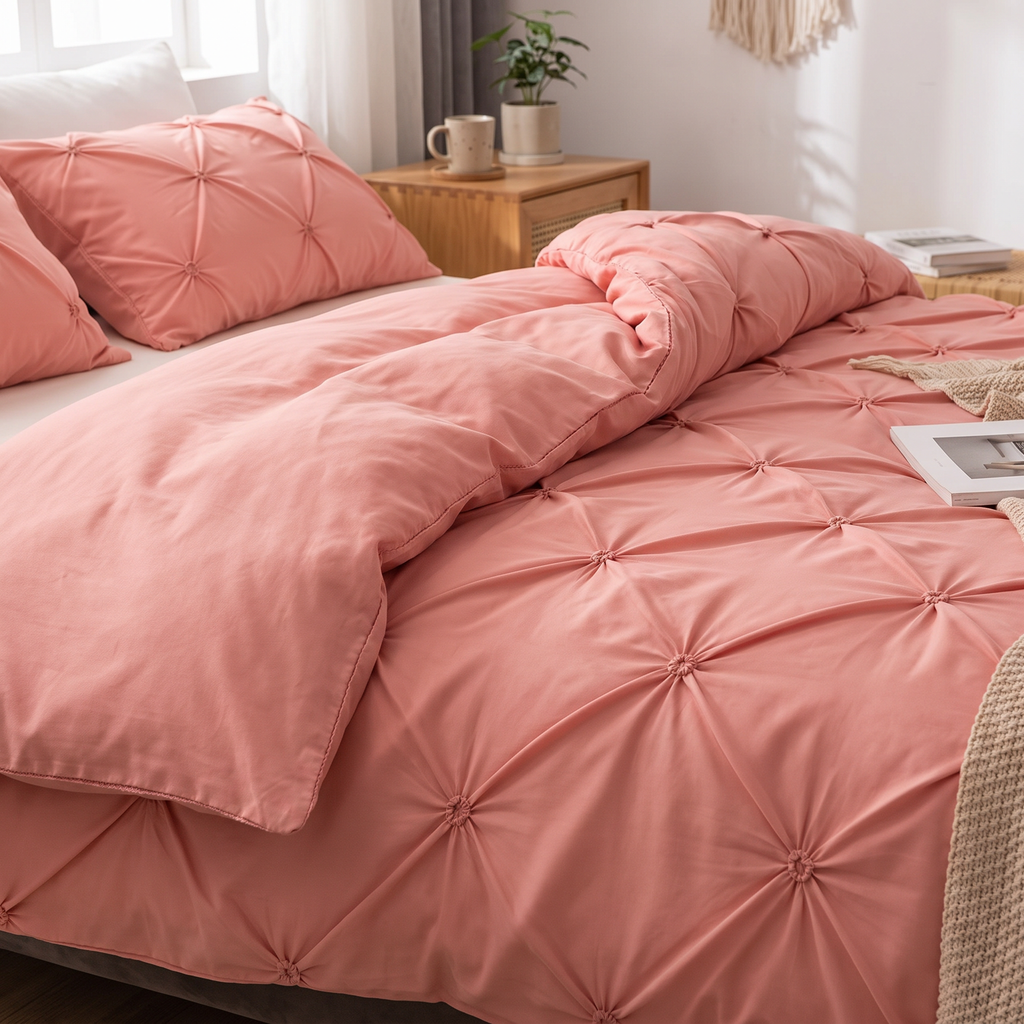 Diamond Pintuck Microfiber Duvet Cover Set - lifestyle